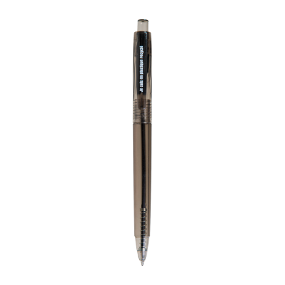 Stylo Bille En PET Recyclé – FANG Noir Translucide Debout