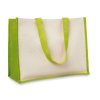 Sac Shopping En Toile De Jute Laminé Et Coton 39x31x16cm CAMPO DE FIORI Vert