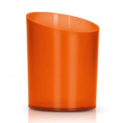Pot à Crayons En Plastique Polystyrène PEN POT Orange Translucide