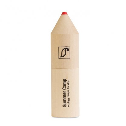 12 Petits Crayons De Couleur Dans Tube En Bois Publicitaire Avec Marquage COLORET
