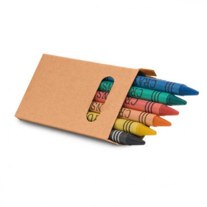 6 Petits Crayons De Cire Publicitaire COLOR CIRE
