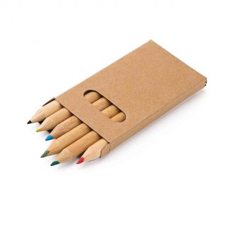 6 petits crayons de couleur publicitaire en bois - COLOR SET
