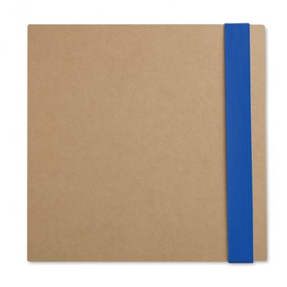 Bloc Carré + Notes + Stylo En Carton Recyclé Publicitaire Bleu QUINCY