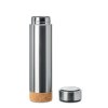 Bouteille Isotherme Avec Infuseur à Thé En Acier Inoxydable Et Liège 450ml POLE CORK Argent Ouvert