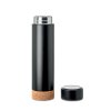 Bouteille Isotherme Avec Infuseur à Thé En Acier Inoxydable Et Liège 450ml POLE CORK Noir Ouvert