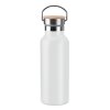 Bouteille Isotherme Publicitaire En Acier Inoxydable Et Bambou 500ml Blanc HELSINKI