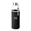 Bouteille Personnalisée En Verre Avec Housse Néoprène 500ml Logo Noir UTAH GLASS