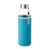Bouteille Publicitaire En Verre Avec Housse Néoprène Turquoise 500ml UTAH GLASS