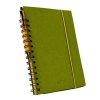 Carnet A4 à A6 Publicitaire Avec élastique En Carton Recyclé Vert Avec Stylo ECOELAST