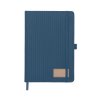Carnet A5 Couverture Rigide En PET Recyclé CORDI NOTE Bleu Marine De Face Avec Lanière
