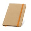 Carnet A6 Publicitaire En Carton Naturel Orange ELASTIQUE