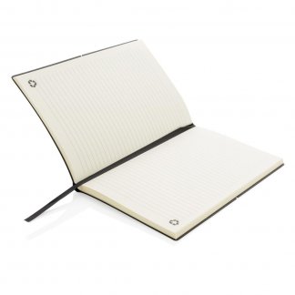 Carnet de notes A5 personnalisable en cuir recyclé - Ouvert  - ECO VOYAGE
