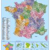 Carte En Papier Certifié 66x84,5cm LA FRANCE ADMINISTRATIVE
