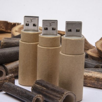 Clé USB Cylindre Promotionnelle En Papier Recyclé Ouverte PAPER ROLL