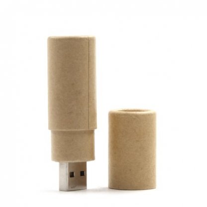Clé USB Cylindre Publicitaire En Papier Recyclé Posée PAPER ROLL