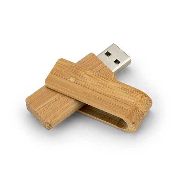 Clé USB pivotante personnalisée en bois ou bambou - TURN