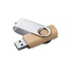 Clé USB Promotionnelle Pivotante En Bois + Métal Naturel DEXTER