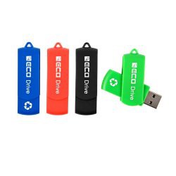 Clé USB publicitaire pivotante en plastique recyclé - ECO