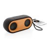 Double Enceinte Bluetooth Personnalisable En Bambou Et Tissu écologique Avec Smartphone BAMBOO XD