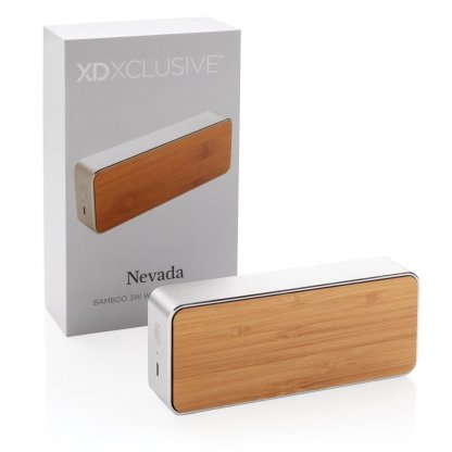 Enceinte Bluetooth Personnalisable En Aluminium Et Bambou Avec Boite NEVADA