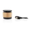 Enceinte Promotionnelle Bluetooth Avec Chargeur Induction En Bambou 3W ROUND SOUND