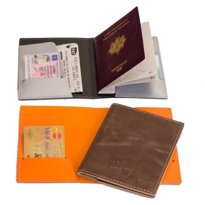 Etui Passeport Et Cartes De Crédit Publicitaire En Cuir Recyclé TRIPASSEPORT