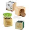 Kit De Plantation Dans Cube En Bois Promotionnel Grand Format CUBE BOIS
