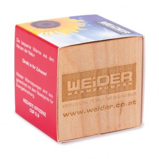 Kit de plantation promotionnel dans cube en bois avec aimant - Avec gravure - CUBE BOIS AIMANT