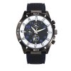 Montre Personnalisée Tendance Noire Surpiqures Bleues TURBO