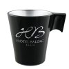Mug Publicitaire 220ml En Verre Trempé Teinté Métal Noir Avec Gravure Rotative Mug Publicitaire 220ml En Verre Trempé Teinté Métal Noir Avec Gravure Rotative