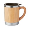 Mug Publicitaire Double Paroi Inox Et Bambou 300ml MOKKA