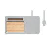 Organiseur De Bureau Avec Chargeur Sans Fil Induction En Ciment Calcaire Et Bambou VIANA DESK Dessus