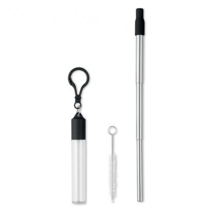 Paille Promotionnelle Réutilisable En Acier Inoxydable Noir SCOPIC STRAW
