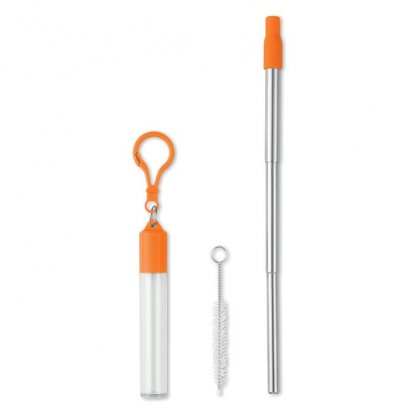 Paille Promotionnelle Réutilisable En Acier Inoxydable Orange SCOPIC STRAW