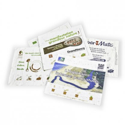 Papier Biodégradable Promotionnel à Planter Avec Graines 3 Formats Groupe TAPIS DE SEMIS