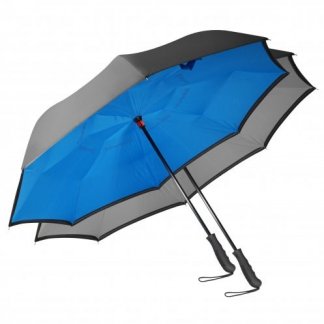 Parapluie réversible publicitaire en bouteilles plastiques recyclées - 2 couleurs - REVERSO