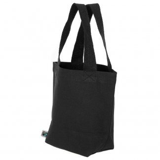 Petit sac avec fond promotionnel en coton biologique et équitable - 280g - 21x26x10cm - Noir - LEDBURY
