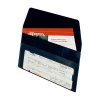 Pochette Publicitaire A5 De Voyage 2 Poches En PVC Bleu Marine Ouvert