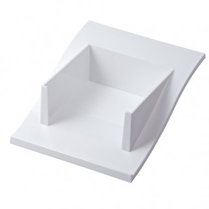 Porte Bloc Note Cube Publicitaire En Plastique Polystyrène Cristal Blanc VAGUE