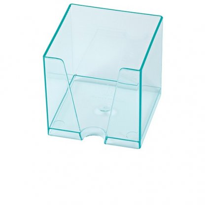 Porte Bloc Note Cube Publicitaire En Plastique Polystyrène Cristal Bleu Transparent CUBE