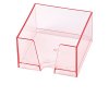 Porte Bloc Note Cube Publicitaire En Plastique Polystyrène Cristal Rouge Transparent CLASSIC