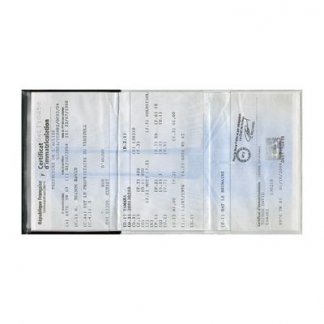 Porte-carte grise publicitaire 3 volets en PVC - 1 volet opaque et 2 volets transparents