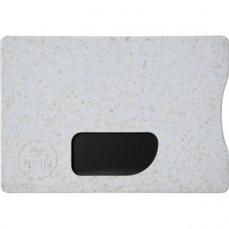 Porte-carte personnalisable anti RFID en paille de blé et polypropylène - gris - STRAW