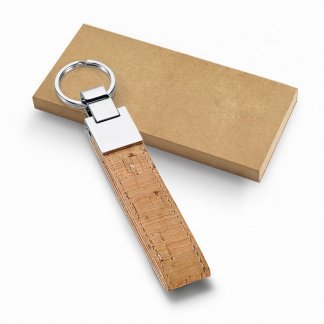 Porte-clés en liège et métal publicitaire - box - CORK