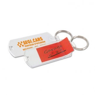 Porte-clés étiquette à fente promotionnel en plastique ABS et SAN - 2 faces