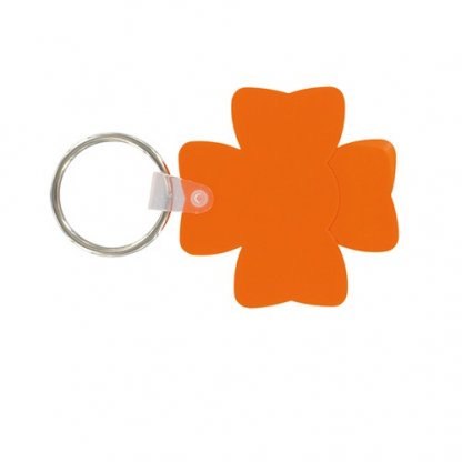 Porte Clés, Porte Jeton, Gratte Jeu Trèfle Publicitaire En Plastique ABS Orange