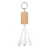 Porte Clés Promotionnel Avec Câble De Chargement En Bambou Dos CLAUER Porte Clés Promotionnel Avec Câble De Chargement En Bambou Dos CLAUER