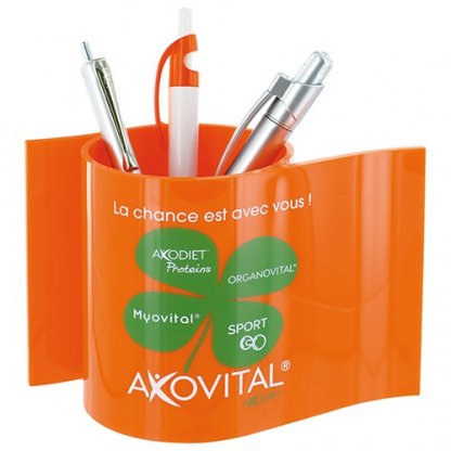 Pot à Crayons Publicitaire En Cristal Polystyrène Orange AILES