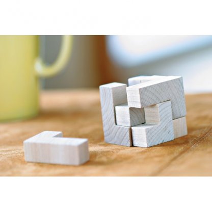 Puzzle Cube 7 Pièces Publicitaire En Bois En Situation TRIKESNATS