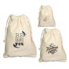 Sac Pochon à Cordon En Coton Naturel 130g 3 Formats AGRA